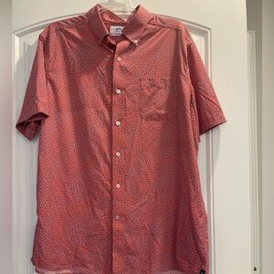 Southern Tide Coral and White Casual Shirt